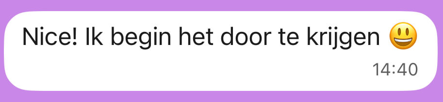 Review: Nice! ik begin het door te krijgen *lach-emoticon*