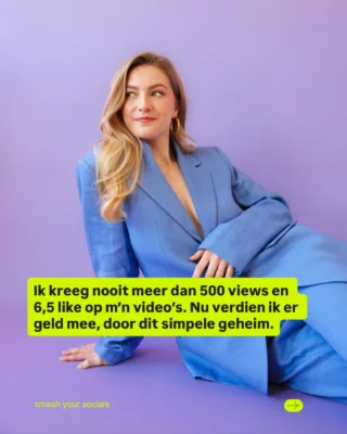 Wil je ook van weg van die 500 views en 6,5 like en video’s leren maken die je écht wat opleveren? 👀 Op 18 december om 19:00 uur geef ik een gratis masterclass waarin ik mijn videoformule met je deel. ➡️ Reageer met “MASTERCLASS” en meld je aan!